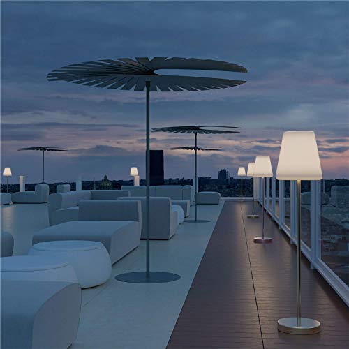 LOLA SLIM-Lampadaire d'extérieur LED solaire rechargeable avec télécommande H120cm gris clair New Garden Cover