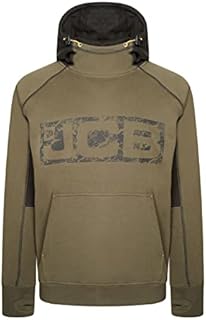 JCB - Horton Hoodie, Large - Made with 80% Cotton & 20% Polyester - Hoodies for Men Branding Details - Mens Clothes - Cordura Fabric Elbow Patches - 320gsm - Navy/Black
