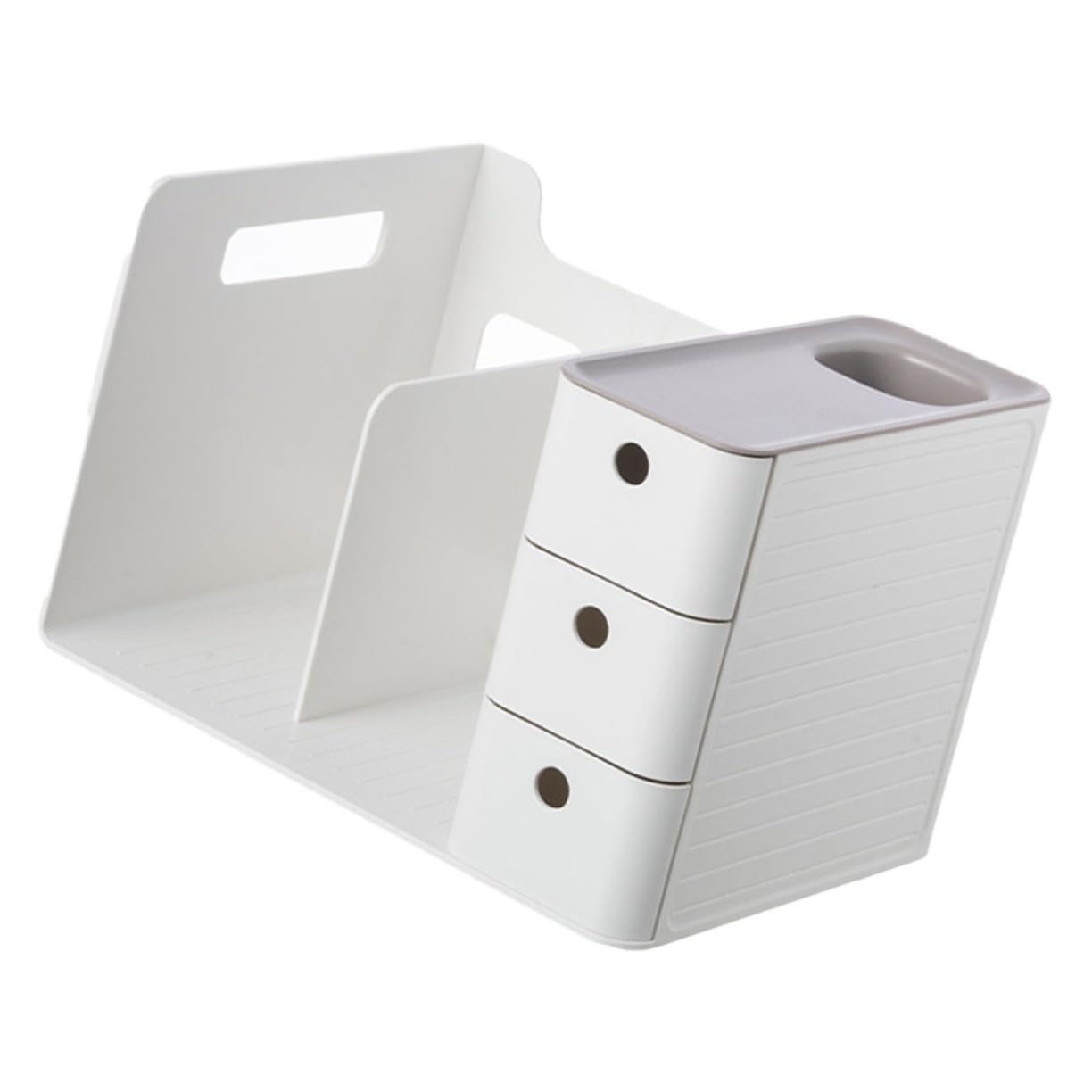 Veemoon 1 Pz Scatola Porta Cancelleria Per Ufficio Organizzatori Da Scrivania Organizzatore Della Scrivania Organizzatore Di Penna Multifunzionale Forniture Plastica Grigio
