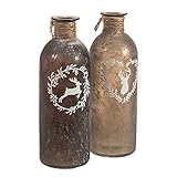 Doch nicht nur als Blumenvase, sondern auch in Kombination mit Flaschenlichtern, oder LED-Leuchtketten werden die dekorativen Flaschen zum tollen Hingucker. Die lackierten Glasvasen in den Farben beige und braun sind perfekt aufeinander abgestimmt