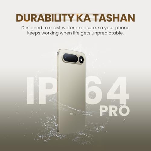 Image of Spark 50 5G (Champagne Gold, 4GB+128GB) | 6500mAh Battery + 45W Fast Charger | Upto 18GB* RAM | MIL-STD 810H Protection | Fastest 8X Network Speed* with URSP | 120Hz Smooth Display | AI Flash Snap