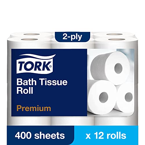 Tork Bath Tissue Roll Premium 2-ply, 400 Sheets/roll, 12 Rolls/Poly Pack - image 2