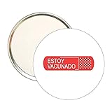 Producto de máxima calidad ESPEJO REDONDO ESTOY VACUNADO TIRITA ROJA