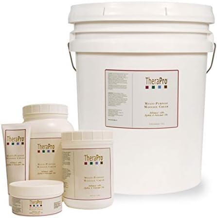 Multi-Purpose Massage Cream by TheraPro – Infused with Jojoba & Avocado Oil – Hypoallergenic – Smooth Glide, Low Friction & Non-Greasy – Deep Tissue & Lighter Massage Techniques – 1 Gallon