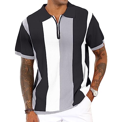 Polo tendance pour homme ajusté au motif rayé et style vintage