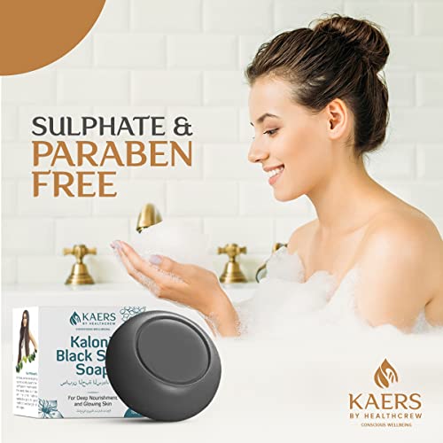 Image of Kaers Kalonji Hair & Skin Care Combo | Black Seed & Henna Shampoo | Pure Black Seed Luxury Soap | Nourishment Hair & Skin | Deep Nourishment & Glowing Skin | Men & Women - 200ml+150gm Value Pack