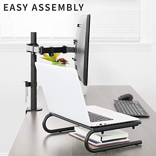 Vivo Black Ergonomic Computer Monitor, Printer, And Laptop Riser Stand With Vented Metal 14.5 Inch Platform Stand-V000E #TOP6