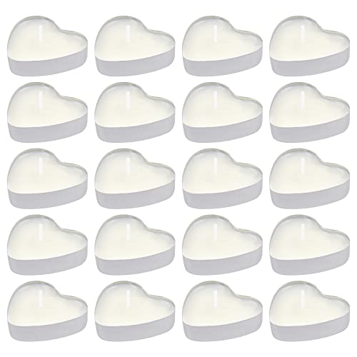 Aomhrek romantische Weißer Teelichtkerzen, 50 Stück langlebige Paraffinwachs, Antrags- & Valentinstag Dekoration