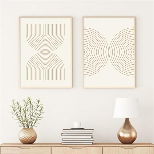 Affiches Modernes Bohemian Line Beige 40x50cm Deco Salon Chambre
