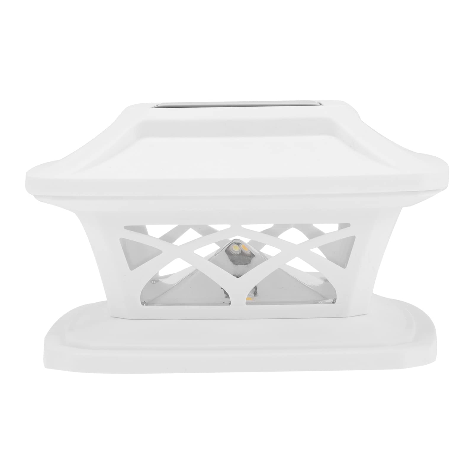 Uonlytech 3 Pezzi per Recinzione Paesaggistica per Esterni Palo Quadrato Pilastro Decorazione da Giardino Lampada da Notte Cappucci per Inondazione LED Decorazione Patio Luci Solari