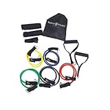 【マッスルプロジェクト】 日本企画 トレーニング チューブ 10点 セット 5段階負荷 フィットネス チューブ ゴム チューブ 腹筋 ヒップ 太もも 内もも 下半身 筋トレ ストレッチ ダイエット エクササイズ 収納ポーチ付き 新日本プロレス 棚橋弘至 選手