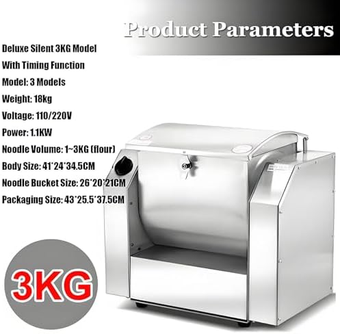 10KG Electric Stand Mixer, Commercial Dough Mixer for Bread & Pasta, Timed Kitchen Food Mixer, Heavy Duty Flour Kneading Machine, Perfect for Baking Enthusiasts