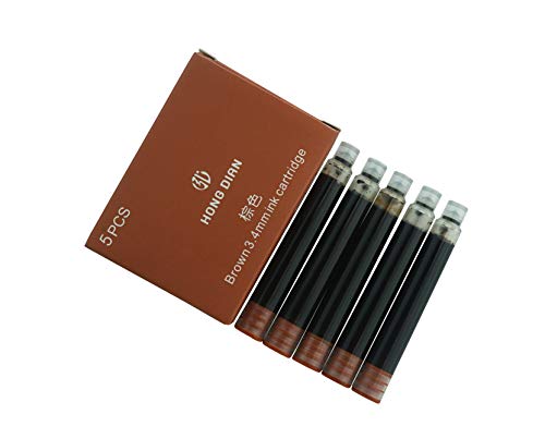 Image of Hongdian Fountain Pen Brown Ink Cartridges Set of 30 Refill Cartridges 3.4 mm Bore