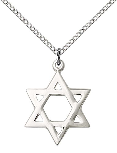 F A Dumont Sterling Silver Star of David Pendant with 18
