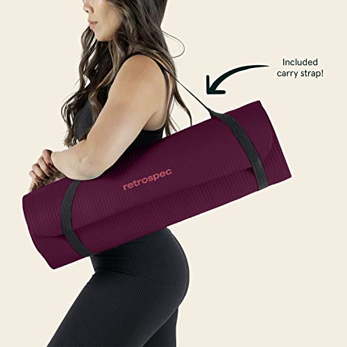 Retrospec Solana 1-Inch Yoga Mat — Extra-Thick TPE with Strap — view 7
