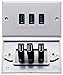 zdyCGTime 3 USB 3.0 A Wall Plate USB Component Composite Wall Data Transmission and Charger Outlet Mount Socket Face Plate Panel Cover White(3 USB A 3.0)