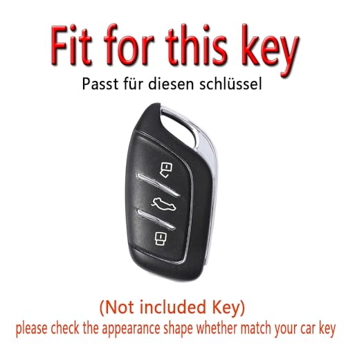 HIBEYO Keyless Car Key Case Fits MG EV MG EHS EZS EV GT HS ZS ZX MG4 MG5 MG6 Protective Key Case for Roewe RX3 RX5 RX8 ERX5 I6 I5 Key Ring Remote Key Box 3-Button Pink