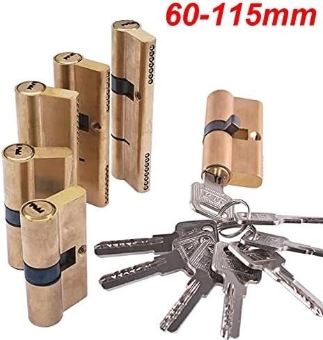Zamknięcie drzwi cylindrycznych Zamek mosiężny do drzwi wejściowych z wkładką Euro Cylinder i przedłużonymi kluczami 65-115 mm(110mm(32.5x77.5))