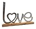 Produktbild Moderner Schriftzug Aufsteller LIEBE silber auf Mangoholz 41x5x29 cm