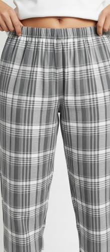 Image of Womens Multicolor Cotton Checkered Pyjama | Checks Pajama for women with Elastic & Drawstring Plus Size (S TO 8XL)