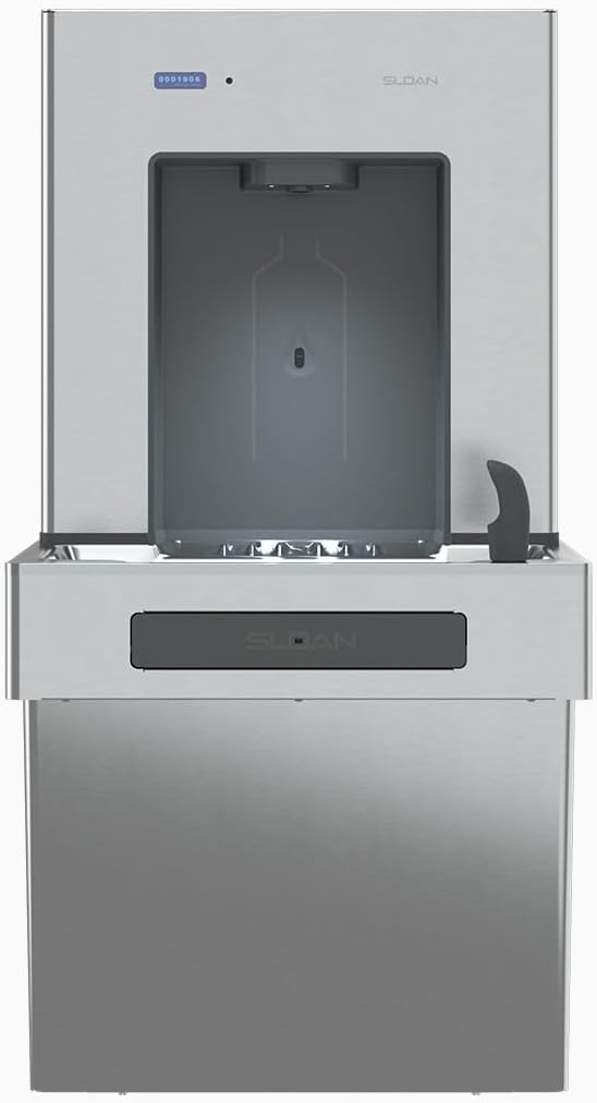 Sloan DropSpot Filtered and Refrigerated On-Wall Bottle Filler with Single-Level Cooler DRS110-FIL-REF-SS - Water Dispenser and Water Drinking Fountain, Touch-Free Sensor Operated, ADA Compliant