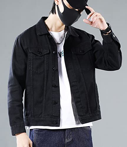 Image of Idopy Men`s Casual Cowboy Rugged Jean Denim Biker Trucker Jacket