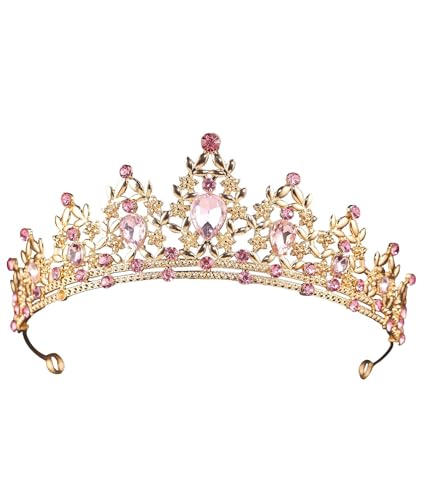 Crystal Tiara for Women and Girls – Rhinestone Princess Crown Headband Bridal Hair Accessories for Wedding, Birthday