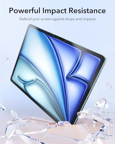 Image of ESR 2 Pack Paper-Feel Screen Protector for iPad Air 11 Inch M4 /M3 /M2 (2026 /2025 /2024, 8th /7th /6th Gen), Write and Draw Like on Paper, 9H Tempered Glass, Matte Anti-Glare with Alignment Frame