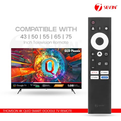 Image of 7SEVEN Compatible with Thomson Google Tv Remote Control Suitable for Models Q43H1110 Q50H1000 Q55H1001 Q65H1100 Q75H1101 Smart 4K Ultra HD QLED Television Without Voice Command