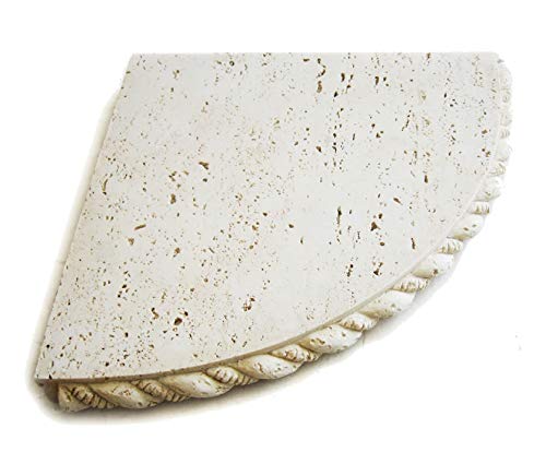 Flooring Supply Shop Corner Shelf Cast Stone Caddy Rope Round for Bathroom Shower and More Ivory