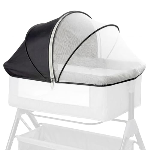 BEBONO Bassinet Cover Half Blackout, Mosquito Net Cover with 2-Way