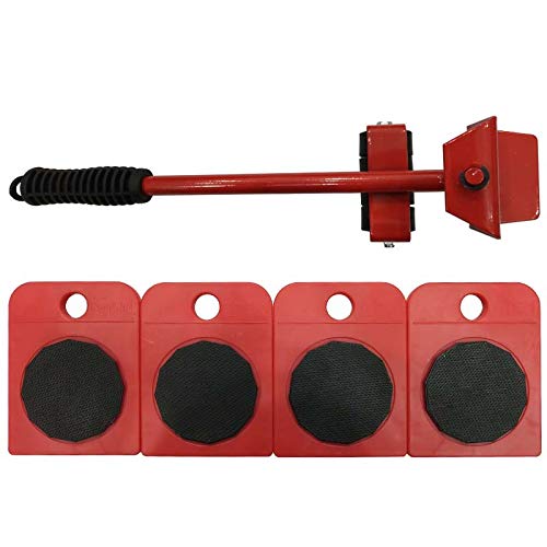 Juego de herramientas de mano para levantar muebles, con 4 ruedas deslizantes para un movimiento fácil y seguro, apto para sofás, refrigeradores, altura ajustable