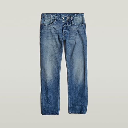 G-STAR Raw - Mens Dakota Regular Straight Jeans, Color Faded Blue Marble, Size: 27W x 32L4