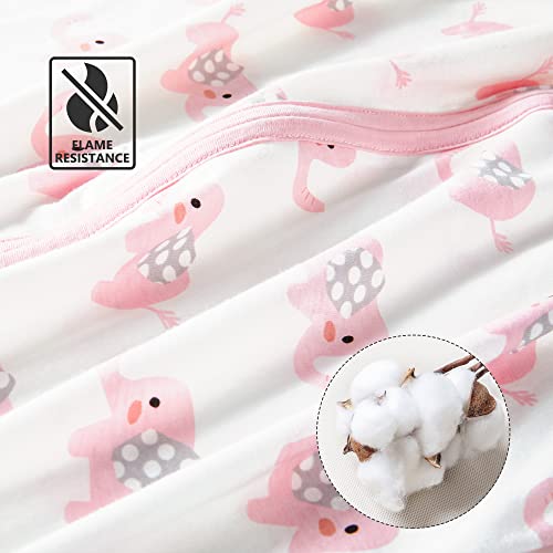 Tillyou Sleep Sack - Cotton Wearable Blanket Baby 2-Pack Set, Fits Toddlers Age 12-18 Months, Pink Elephant #TOP3