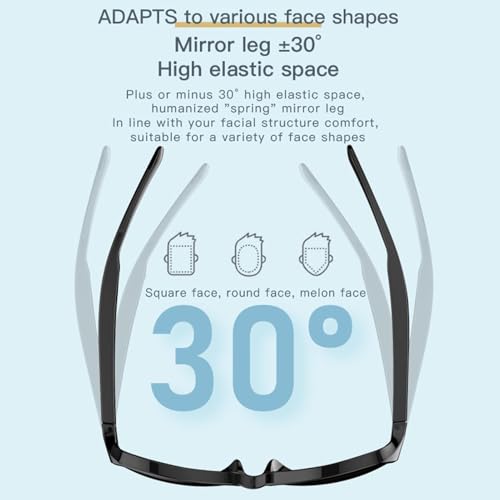 Smart Audio Sunglasses for Men - Bluetooth UV Protection Polarized Glasses With Mic & Speakers for Music & Calls - Lightweight Outdoor Wireless - Image 5