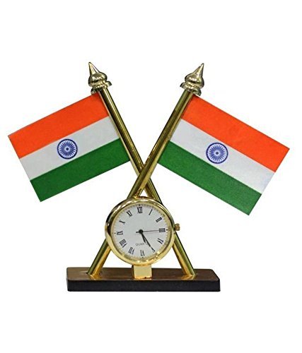 SHUVRA Indian Flag with Quartz Watch for All Cars