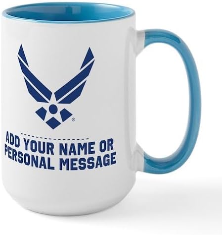 CafePress Custom Personalized PERSONALIZED U.S. Air Force Logo Mugs 15 oz (444 ml) Ceramic Coffee Mug