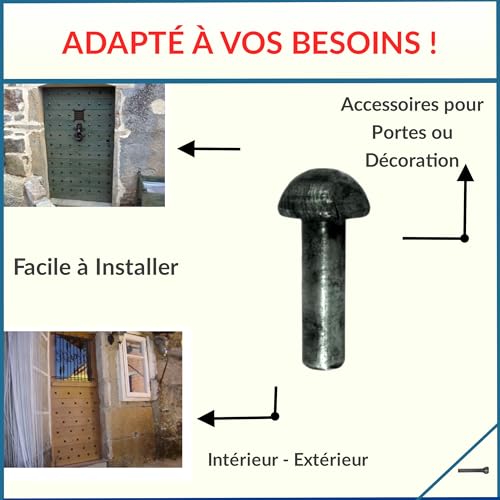 Rivets acier forgé robustes pour assemblage décoratif intérieur et extérieur - 5