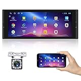 AMPrime Single Din Car Stereo Radio with Bluetooth 6.9” Touch Screen FM Receiver MP5 Car Multimedia Player Support Mirror Link for Phone ,WiFi,GPS, Dual USB Port, Backup Camera ,SWC