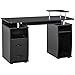 HOMCOM Mesa de Ordenador PC 120 cm Mesa Escritorio de Oficina con Múltiples Estantes 2 Cajones Bandeja de Teclado y Soportes para Monitor CPU 120x55x85 cm Negro