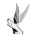 GG Grand General 48007 Chrome Classic Swan Hood Ornament