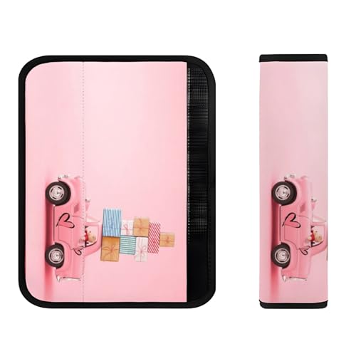 Auto giocattolo rosa con cuscinetti per cinture di sicurezza, comodo cuscinetto per cintura di sicurezza accessori per cinture di sicurezza per tutte le stagioni copertura generale comfort universale