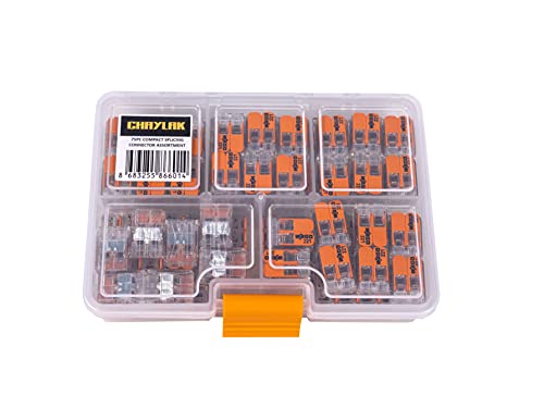 Wago 75 Pcs Wire Connectors, 221 Series Lever-Nuts Assortment With Case, Includes (30X) 221-412, (30X) 221-413, (15X) 221-415, Compact Splicing Electrical Connector #TOP3