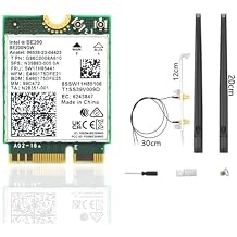 WiFi 7 BE200 NGW Wireless Card, Tri-Band 6GHz/5GHz/2.4GHz M.2 NGFF Bluetooth 5.4, Includes Ipex Cable, 8dBi Antennas and Brackets Support Windows 10/1164 bit/Linux, Not Support AMD. with Antennas