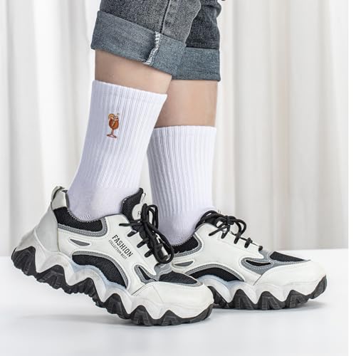 Udobuy embroidered Aperol Spritz socks - Aperol Spritz Cocktail - Breathable Sports Socks Tennis Socks Crew Socks Cotton Socks - Cocktail Lovers Gift Ideas, 1