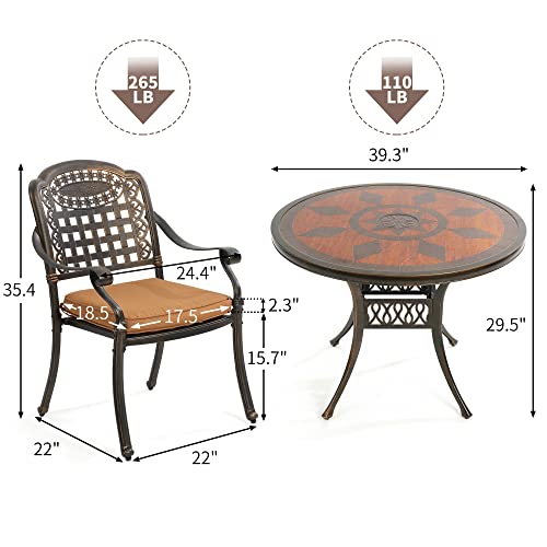 Homefun Outdoor Dining Set, Aluminum Patio Table And Chair Set Of 4 With Cushion All-Weather Garden Furniture Sets 5 Piece #TOP6