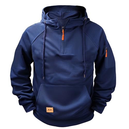 Tactical Hoodies for Men Military Fleece Lined Cargo Workout Gym Mens Fashion Sweatshirt Quarter Zip Pullover Hoodie