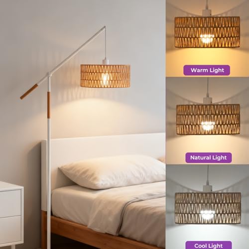 Pantalla tejida a mano en lámpara de pie de arco para iluminación decorativa 7