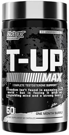 Nutrex Research T-UP Booster Supplement for Men - Increase T Levels, Build Muscle, Boost Strength & Recovery - 60 Capsules