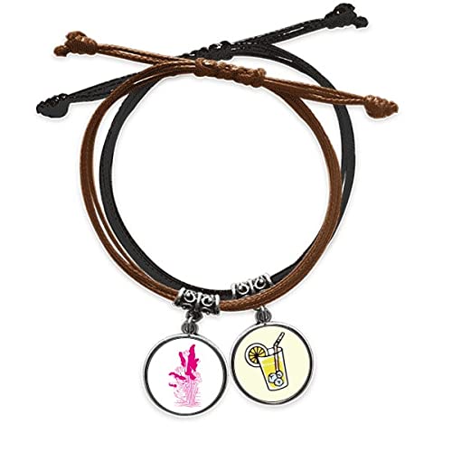 Bracelet en cuir et corde tressée avec motif fleur de lotus aux finitions artisanales
